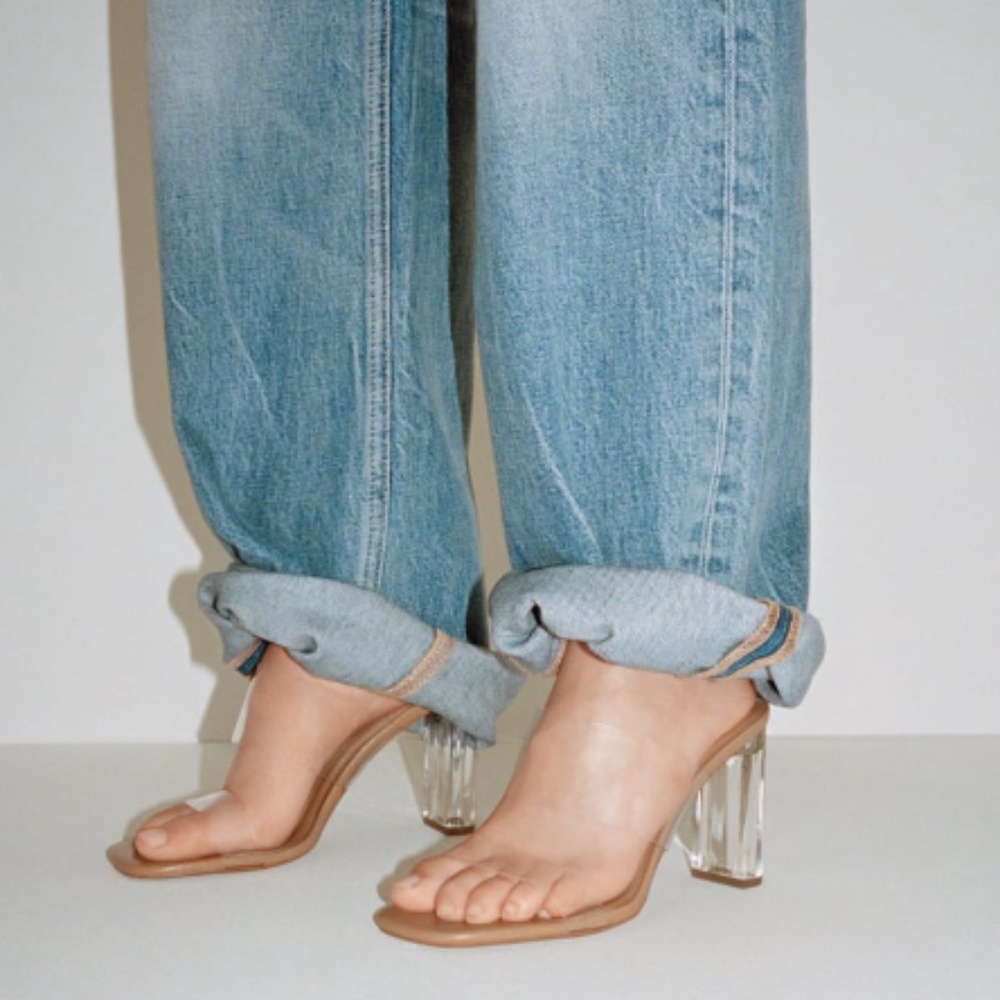 Zara Basic Collections transparent heeled sandals sz 39